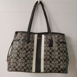Coach Signature Stripe Carryall Tote